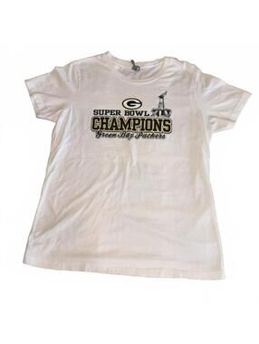 Green Bay Packers Womans 2XL Super Bowl XLV Champions White Graphic NFL Sports